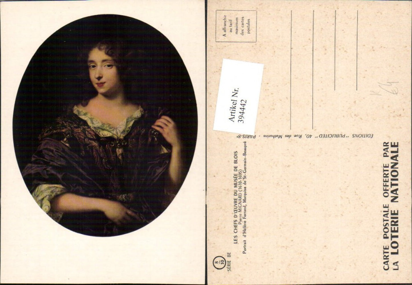 394442,Künstler AK Pierre Mignard Portrait d'Helene Ferrand