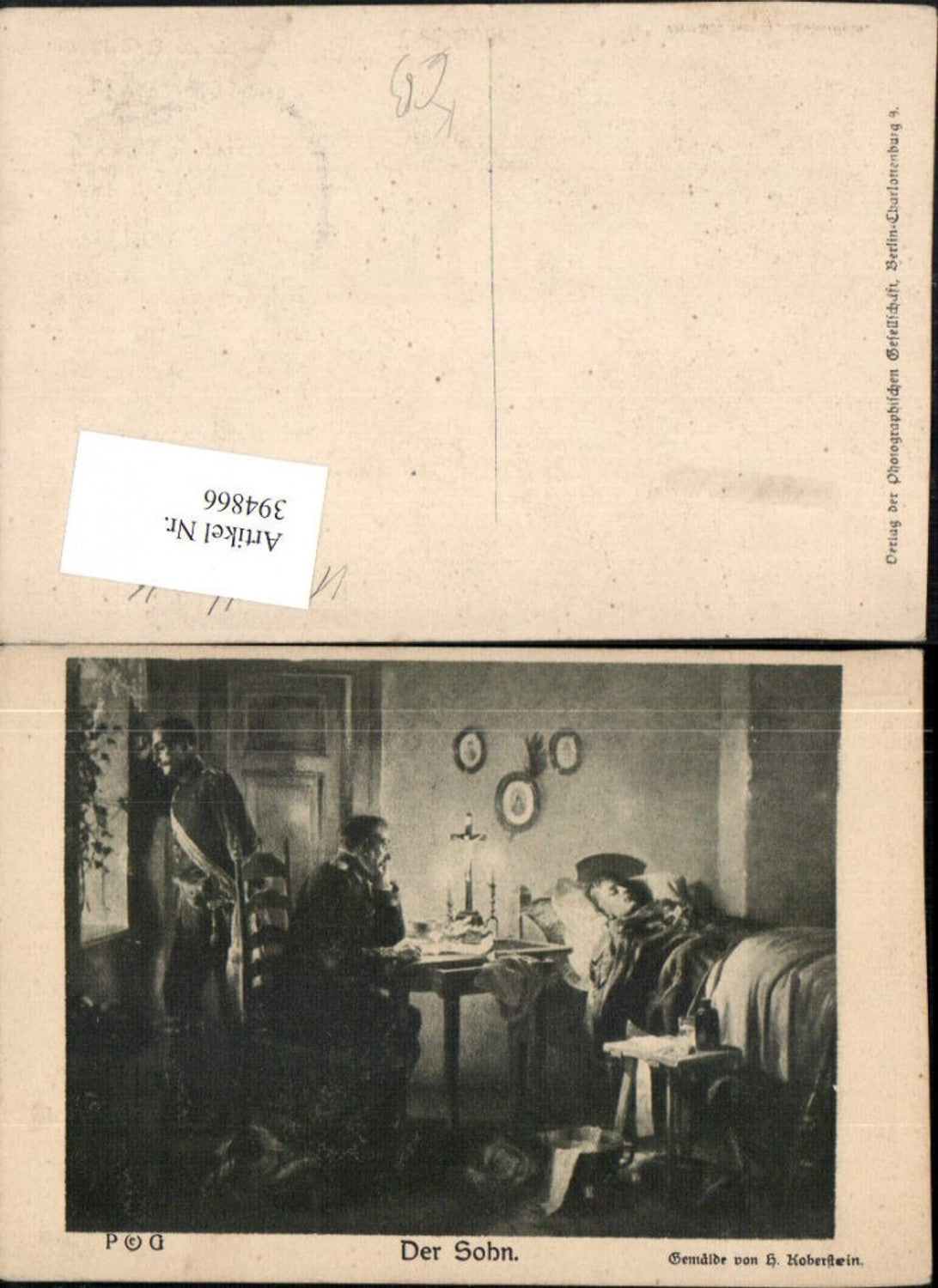 394866,Künstler AK H. Koberstein Der Sohn Kranker Mann Soldaten