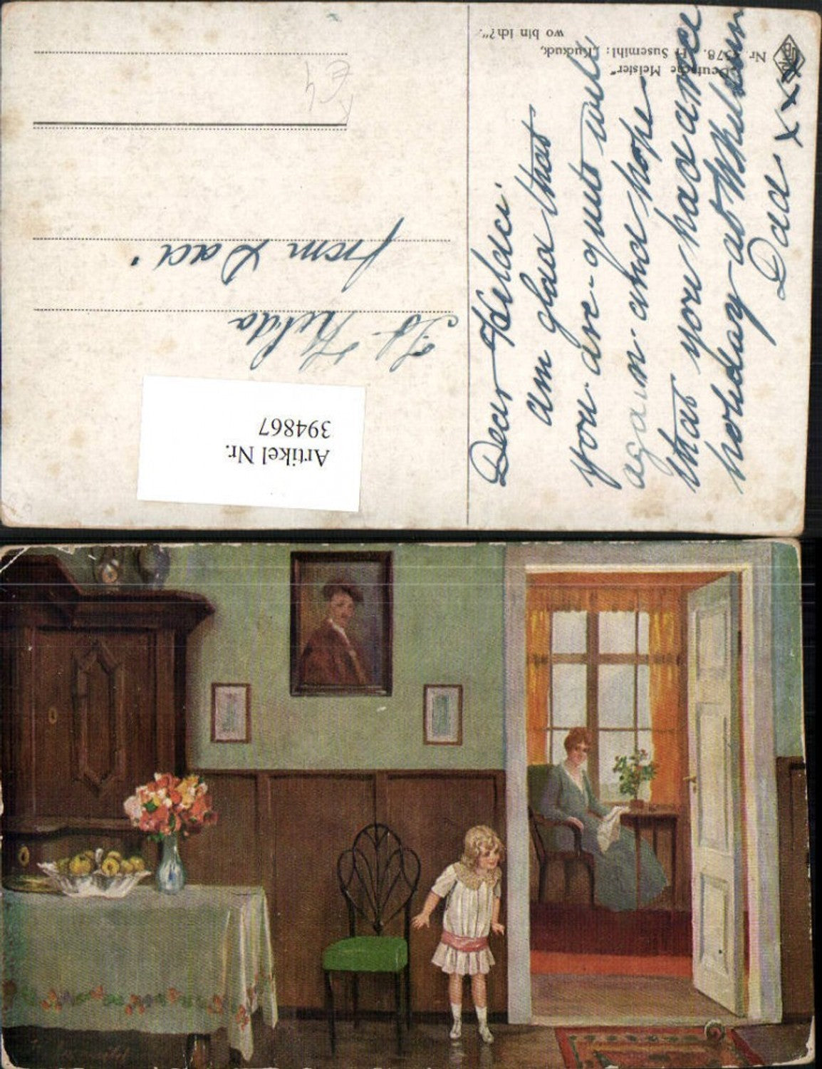 394867,Künstler AK Fr. Susemihl Kuckuck wo bin ich Voyeurismus