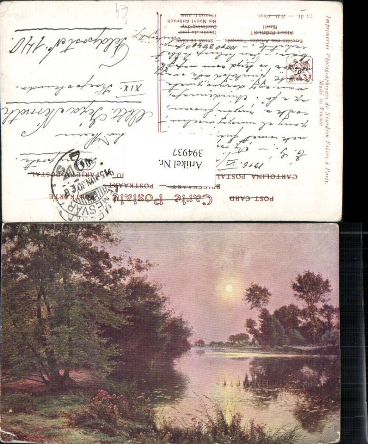 394937,Künstler AK Albert Rigolot Bei Nacht Anbruch Landschaft