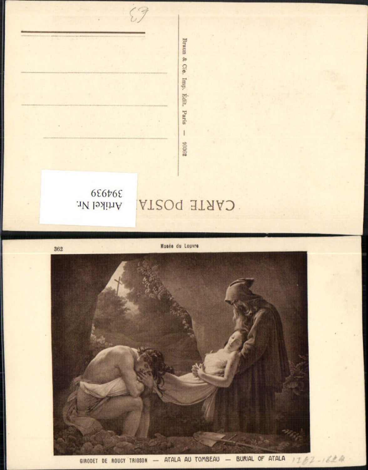 394939,Künstler AK Girodet de Roucy Trioson Atala au Tombeau Tod