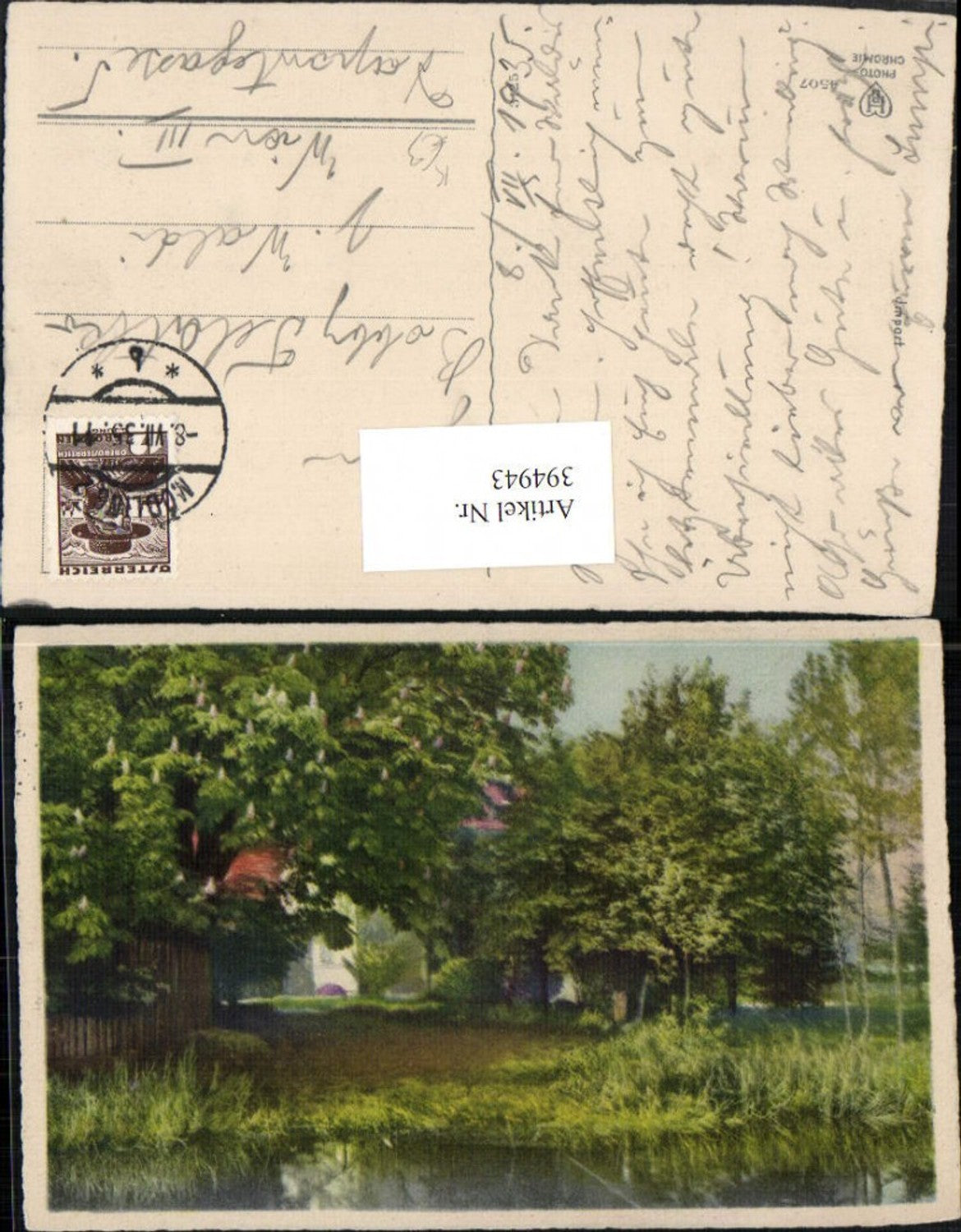 394943,Künstler AK Landschaft Haus Partie