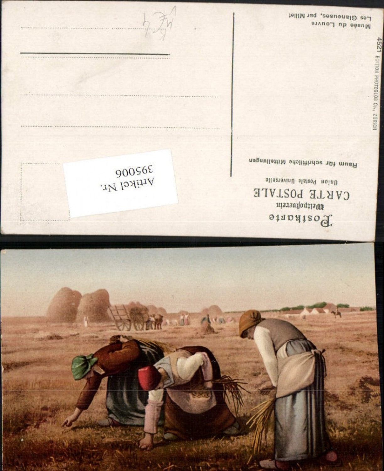 395006,Künstler AK Jean Francois Millet Les Glaneuses Ährenleserinnen pub Photoglob 4521