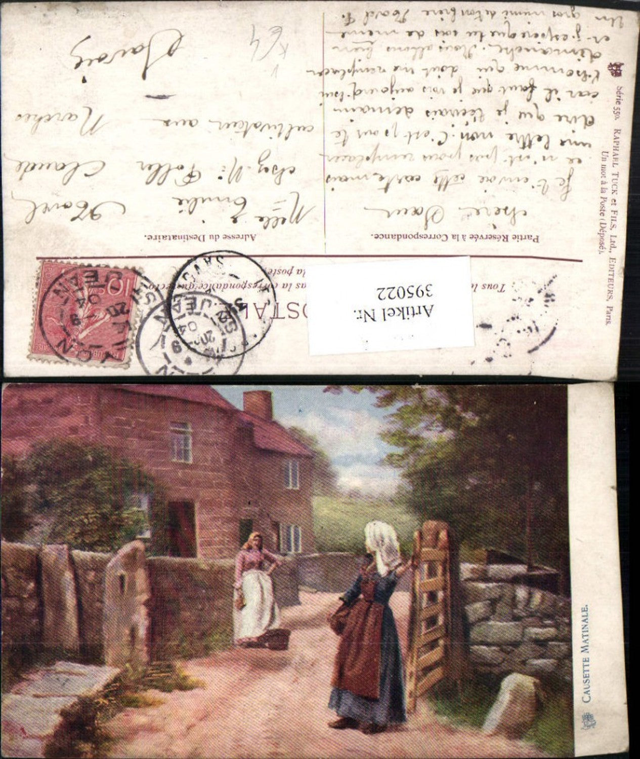 395022,Künstler AK Causette Matinale Haus Gebäude Frauen pub Raphael Tuck 550