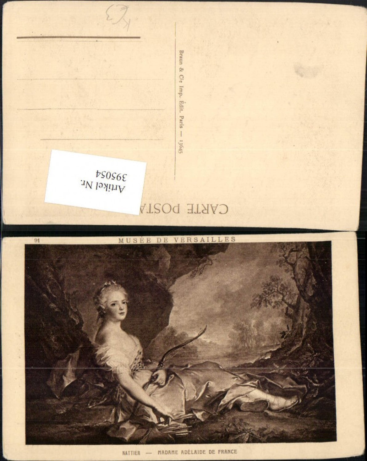 395054,Künstler AK Nattier Madame Adelaide de France Frau m. Bogen