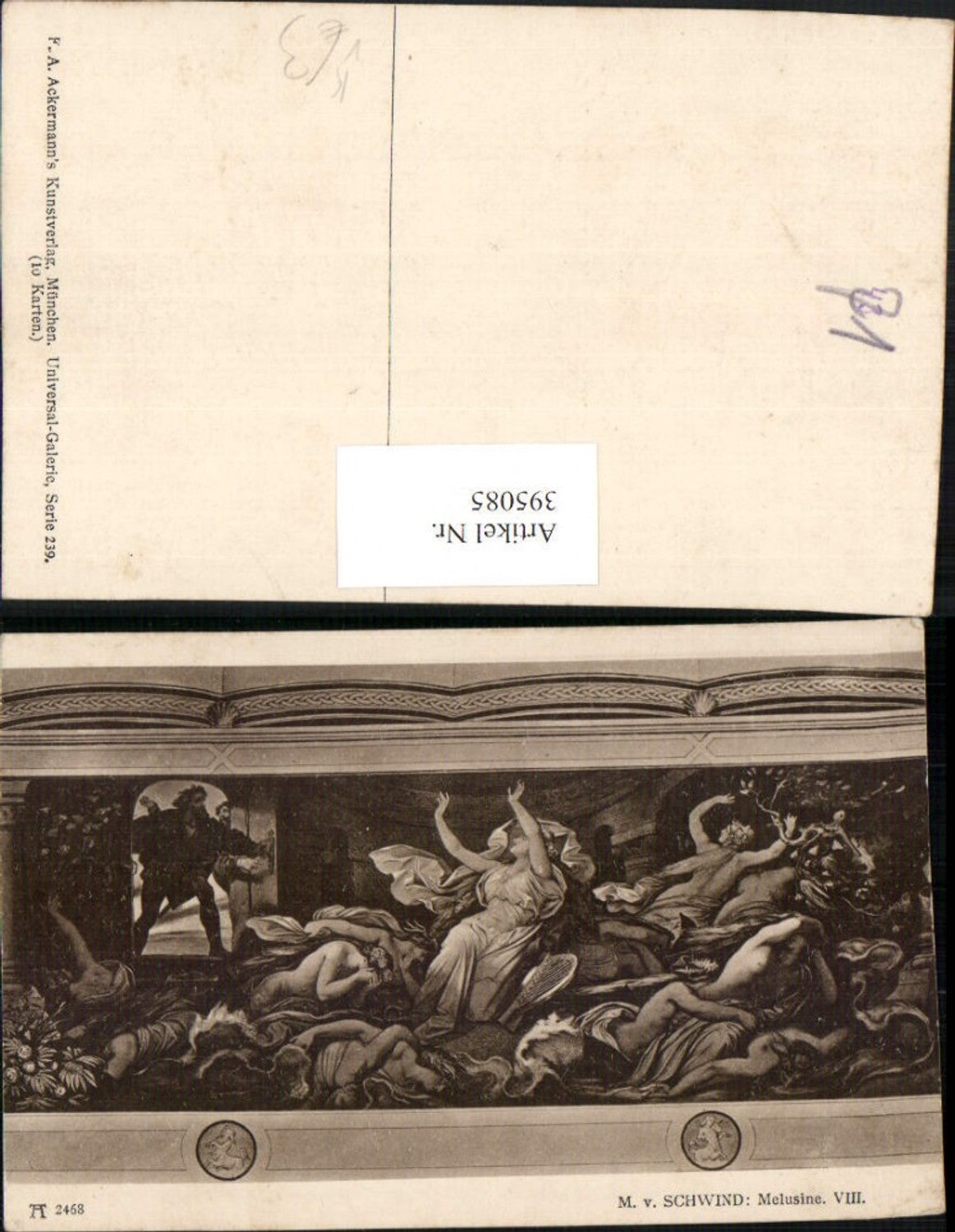 395085,Künstler AK M. v. Schwind Melusine Frauen pub A. Ackermann 2468
