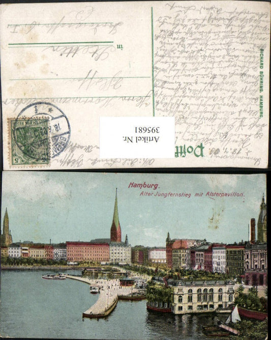 395681,Hamburg Alter Jungfernstieg m. Alsterpavillon