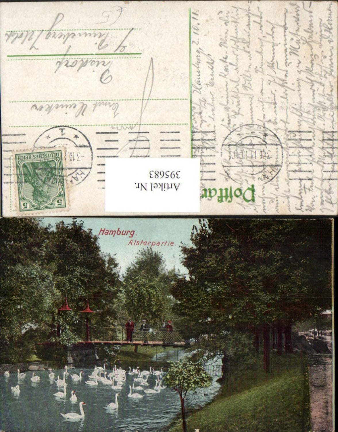 395683,Hamburg Alsterpartie Schwäne Brücke