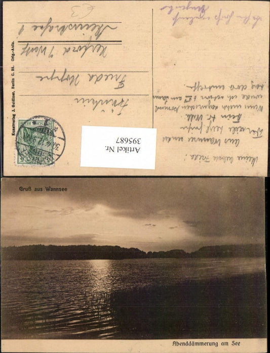 395687,Berlin Gruß aus Wannsee Abenddämmerung am See