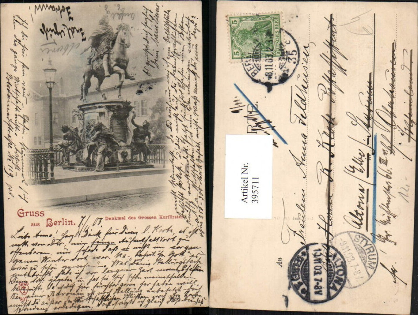 395711,Gruß aus Berlin Denkmal des Großen Kurfürsten Statue