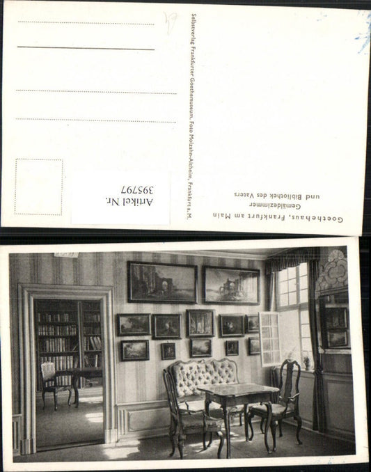 395797,Frankfurt am Main Goethehaus Gemäldezimmer u. Bibliothek des Vaters