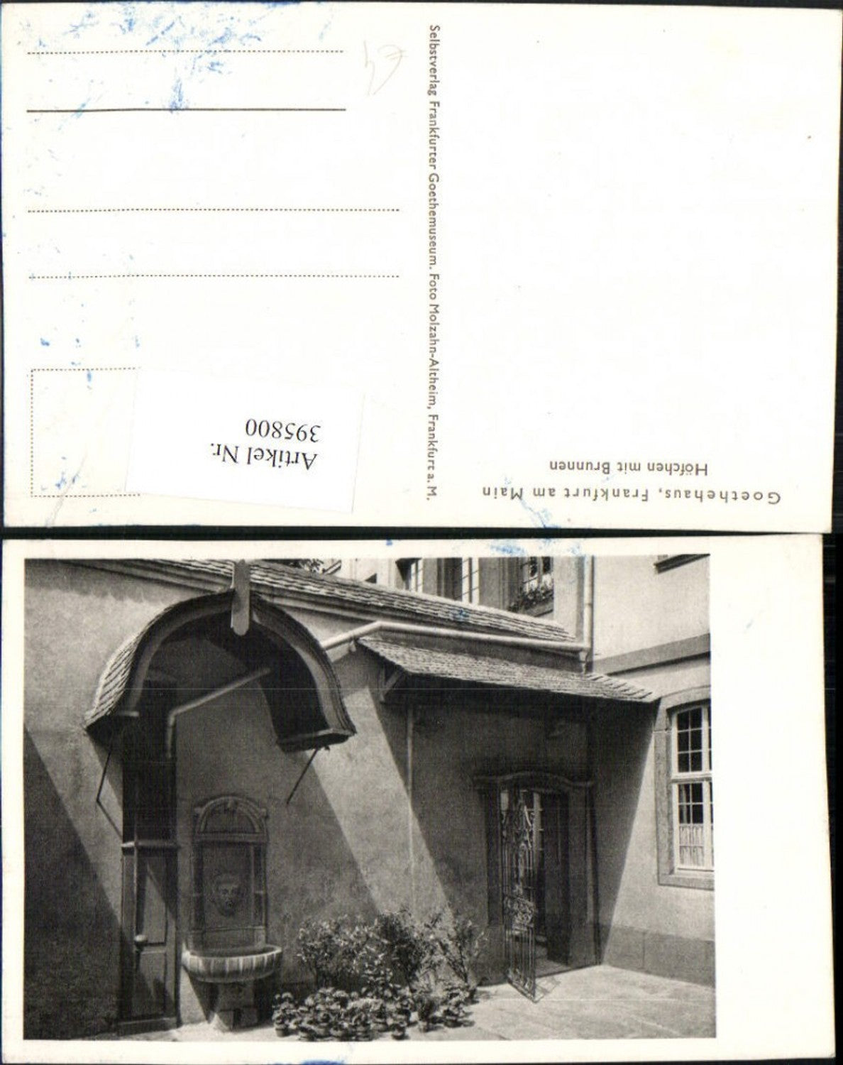 395800,Frankfurt am Main Goethehaus Höfchen m. Brunnen