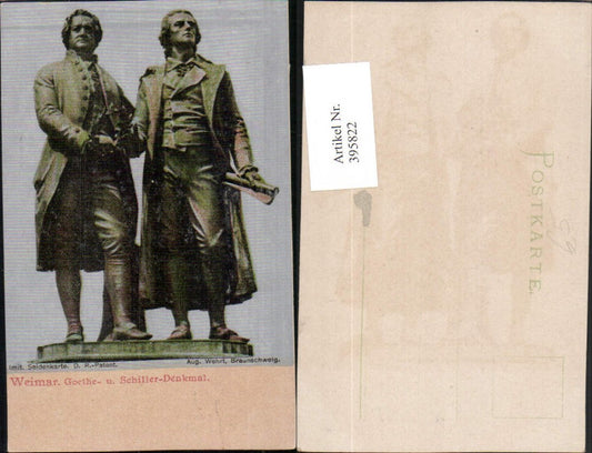 395822,Schiller map Weimar Goethe and Schiller Monument Statues