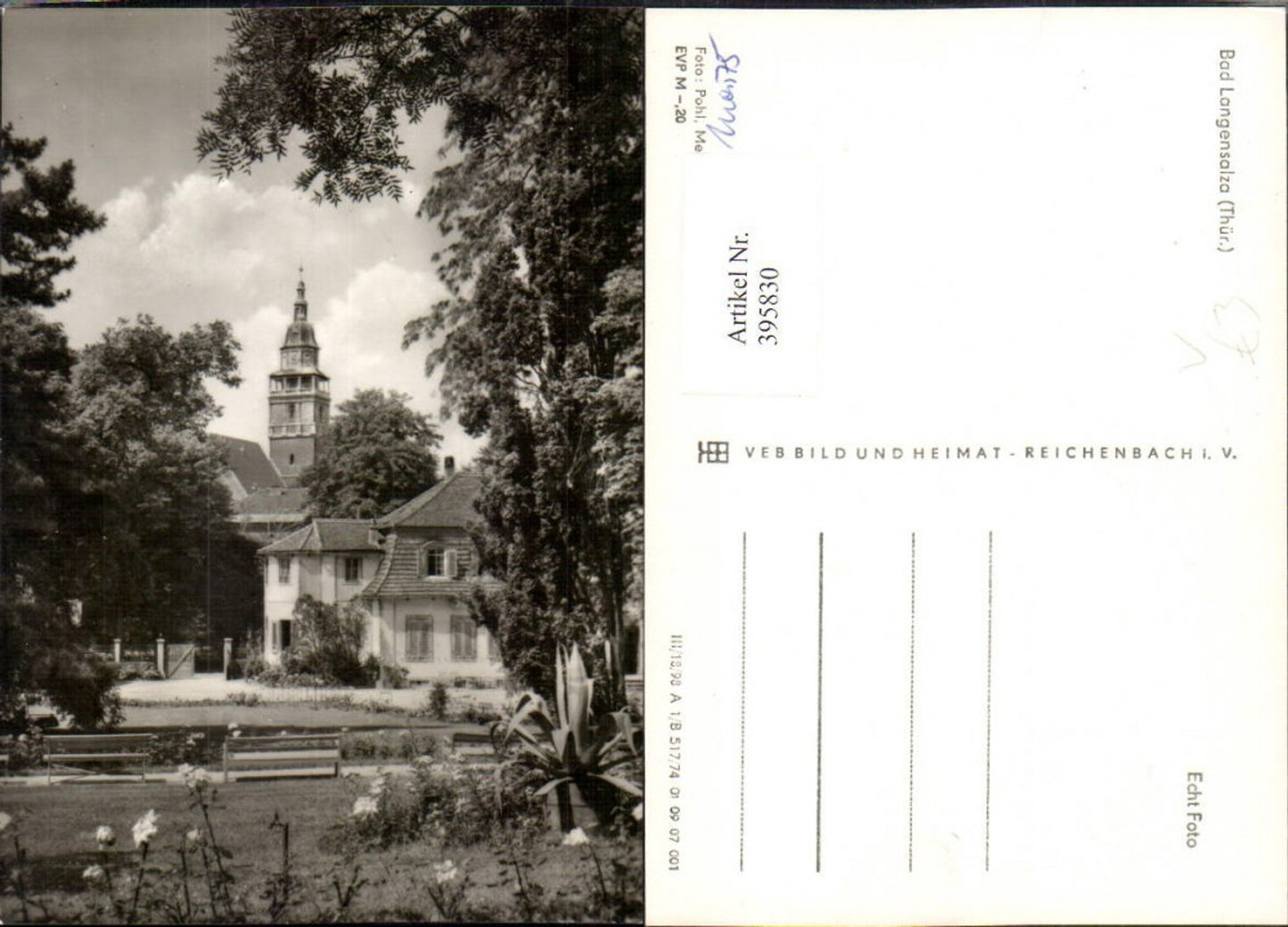 395830, Bad Langensalza House Church Tower pub VEB