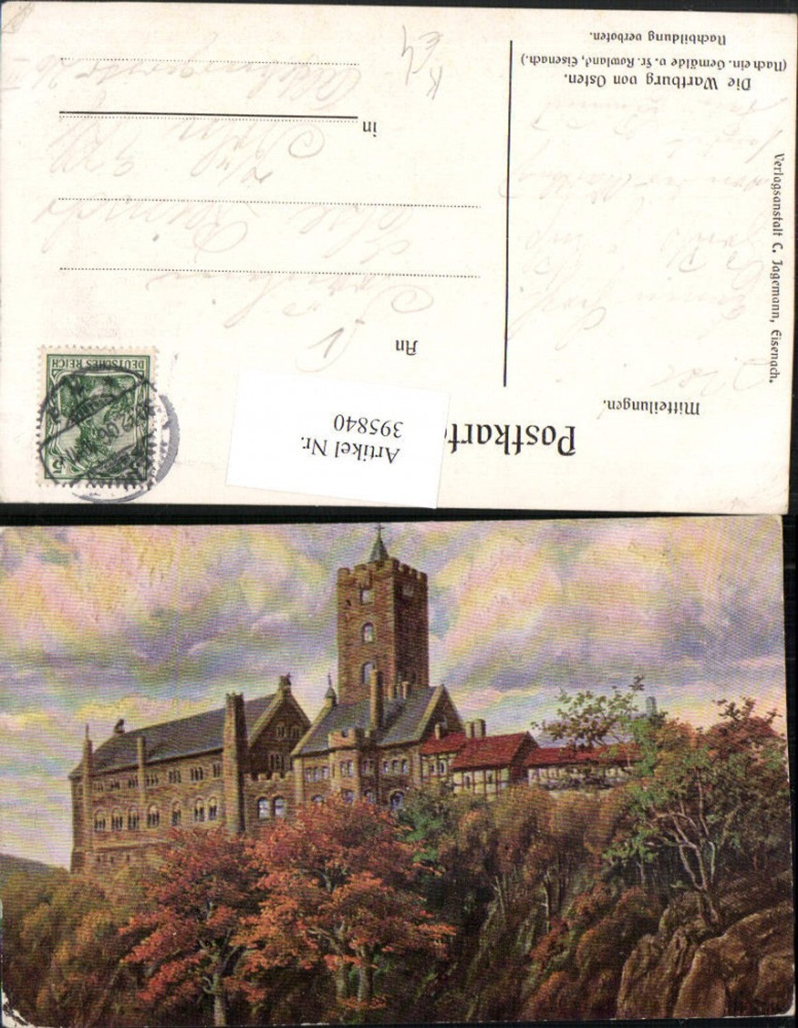 395840,Künstler AK Fr. Rowland Eisenach Wartburg Burg