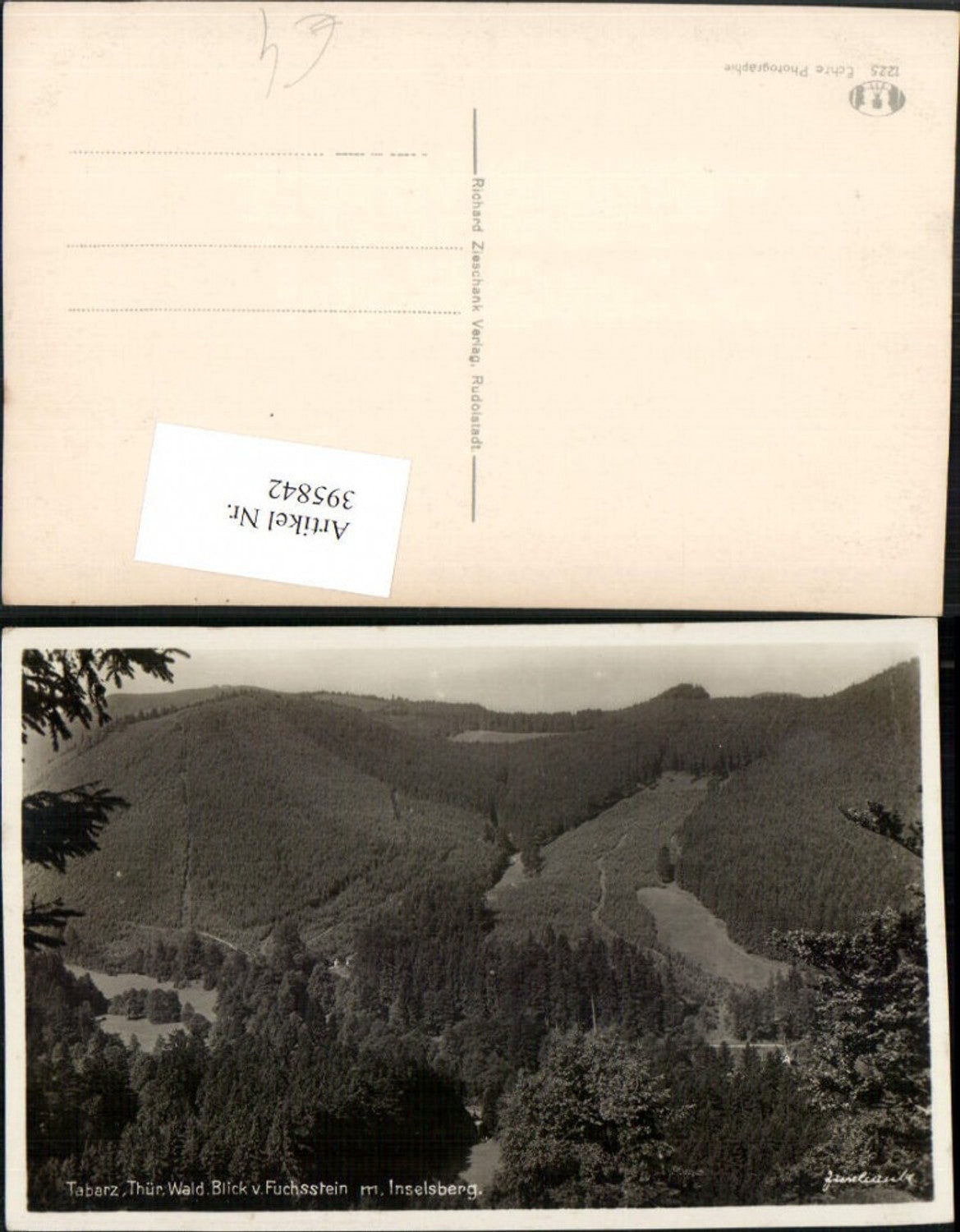 395842,Tabarz Blick vom Fuchsstein m. Inselsberg