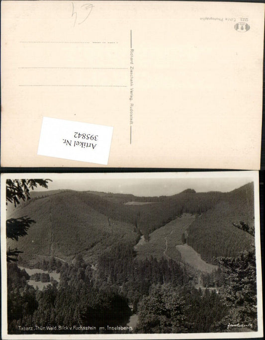 395842,Tabarz Blick vom Fuchsstein m. Inselsberg