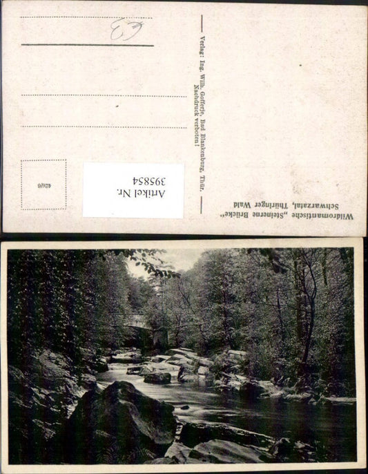 395854, Schwarzatal Wildly romantic stone bridge near Bad Blankenburg