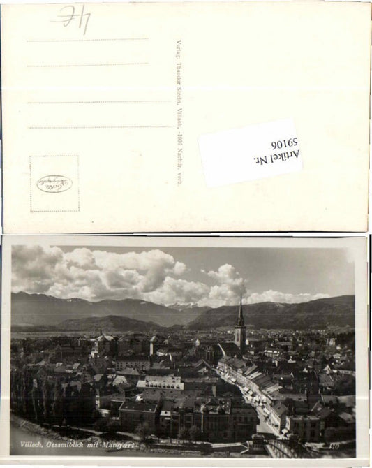 59106,Villach Totale m. Mangart 1936