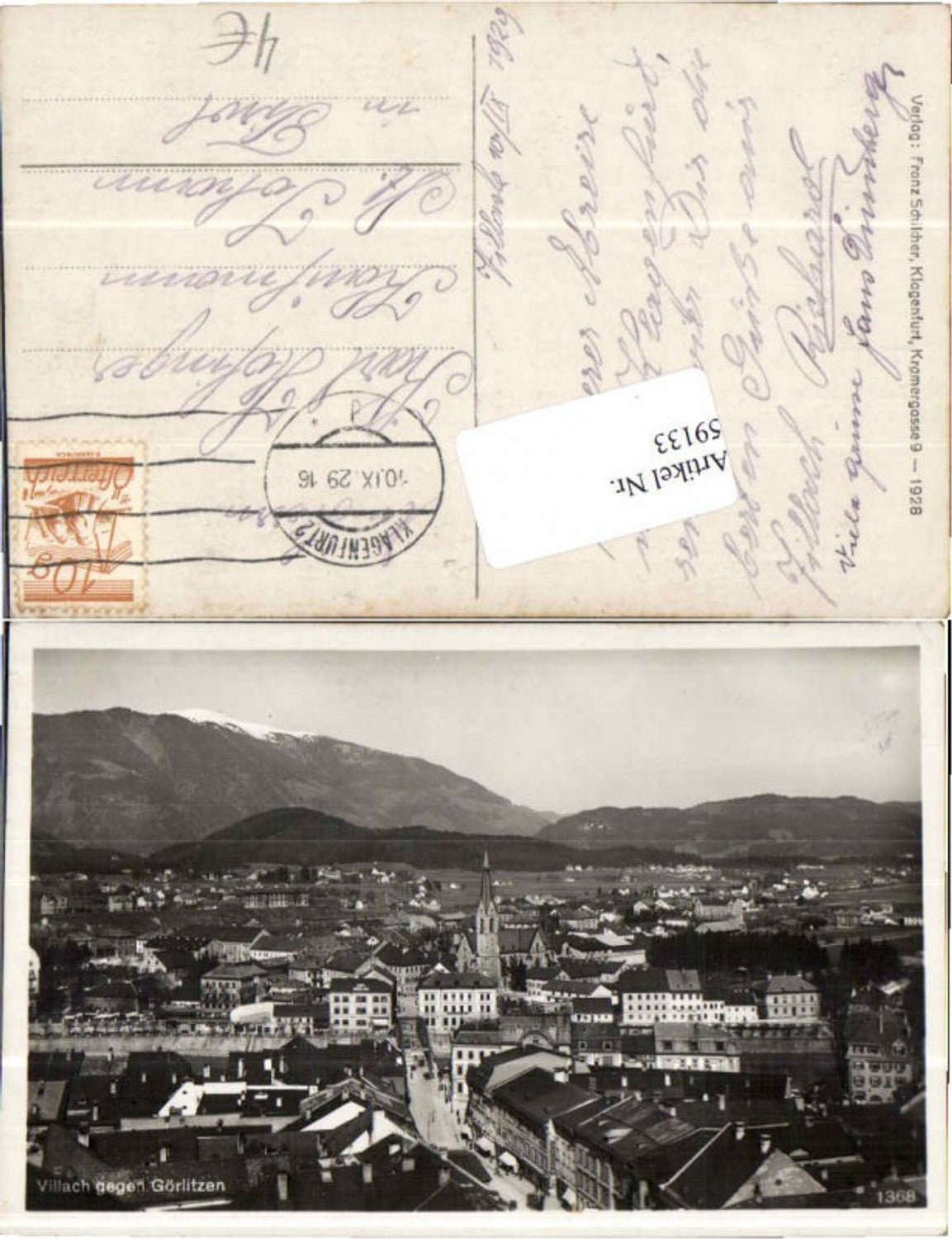 59133, Villach m. Gerlitzen pub Schilcher 1368
