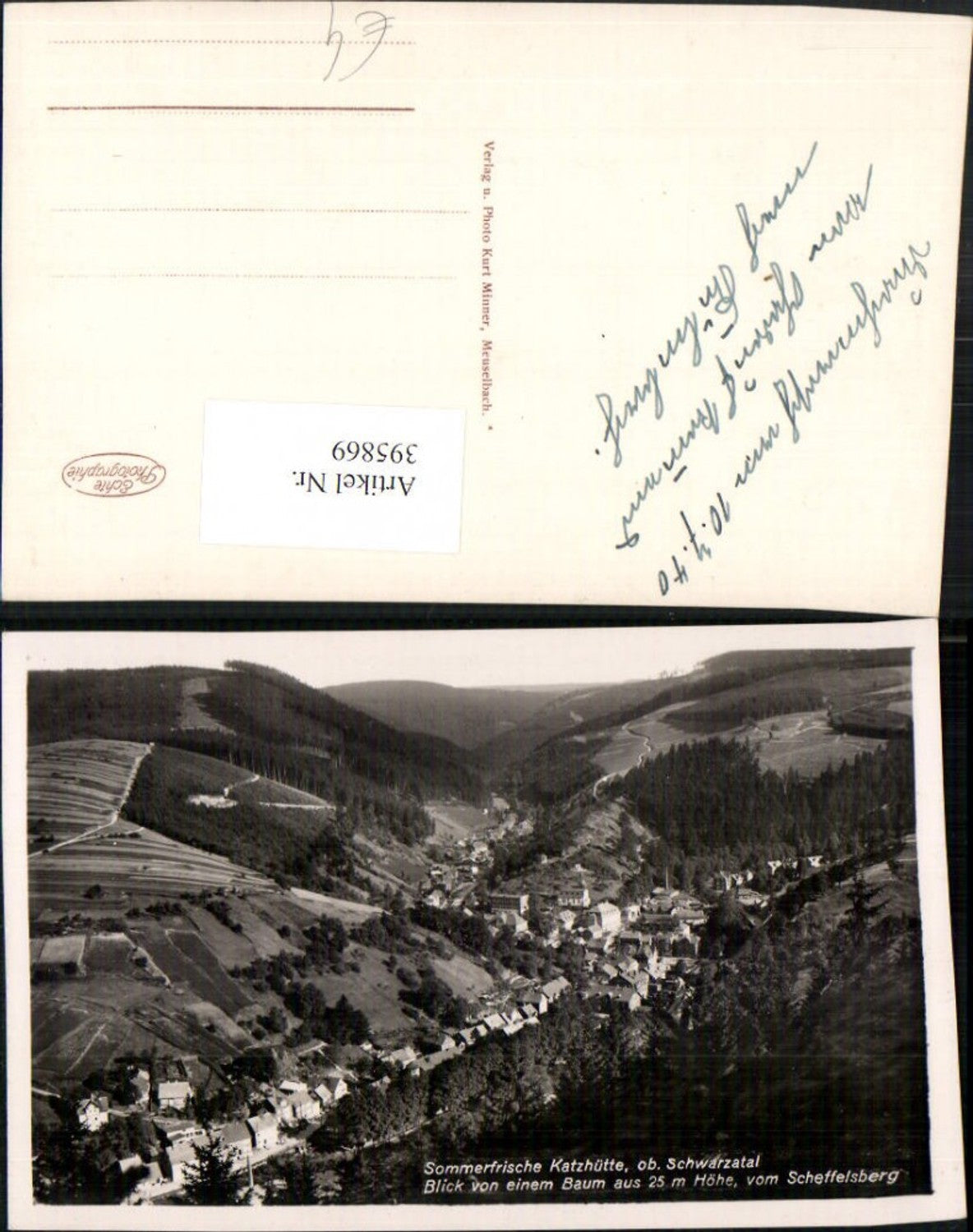 395869, Katzhütte in the Schwarzatal valley, view from the Scheffelsberg