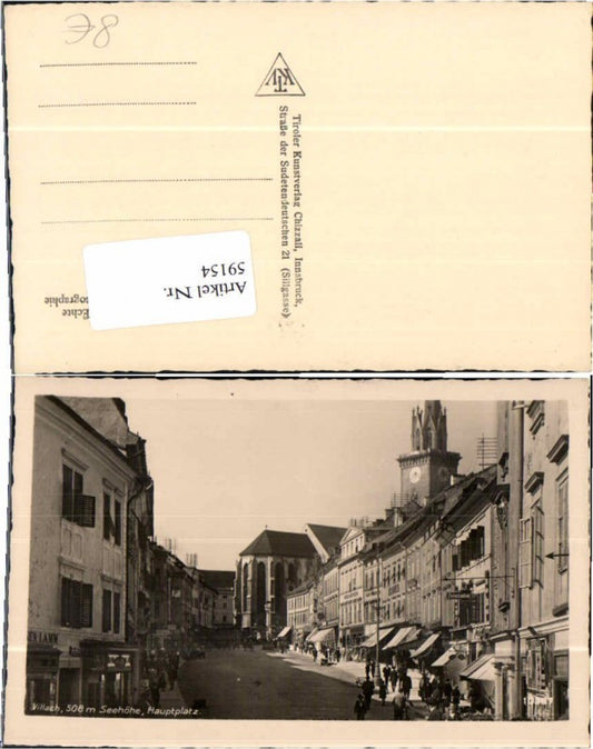 59154,Villach Hauptplatz Leute 1935