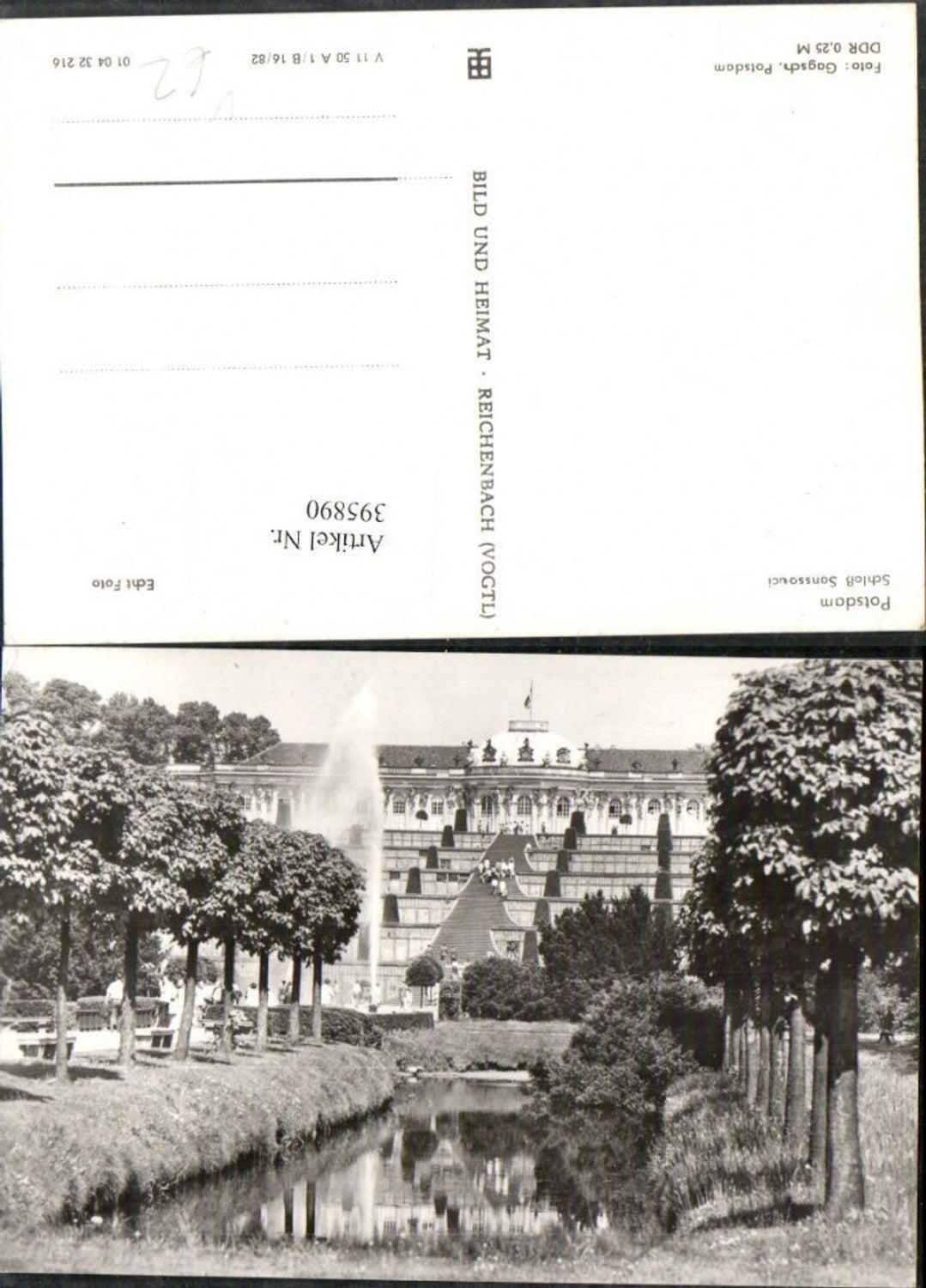 395890,Potsdam Schloss Sanssouci Fontäne pub VEB