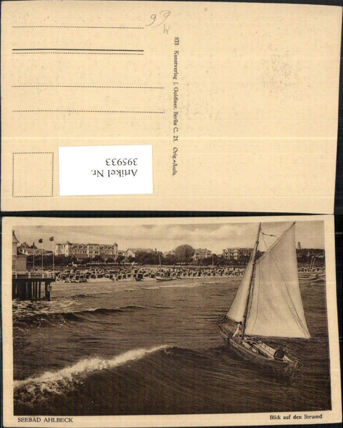 395933,Seebad Ahlbeck Blick auf den Strand Segelboot Boot