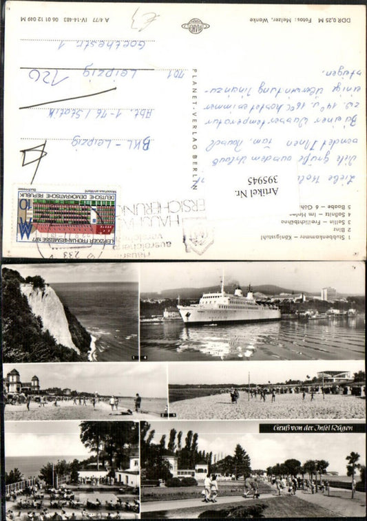 395945,Insel Rügen Stubbenkammer Königsstuhl Binz Sellin Sassnitz Dampfer Mehrbildkarte