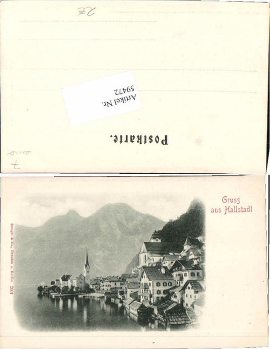 59472,Gruss aus Hallstatt pub Stengel Co 2601 um 1900