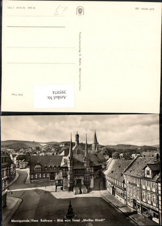 395974,Wernigerode am Harz Rathaus vom Hotel Weißer Hirsch