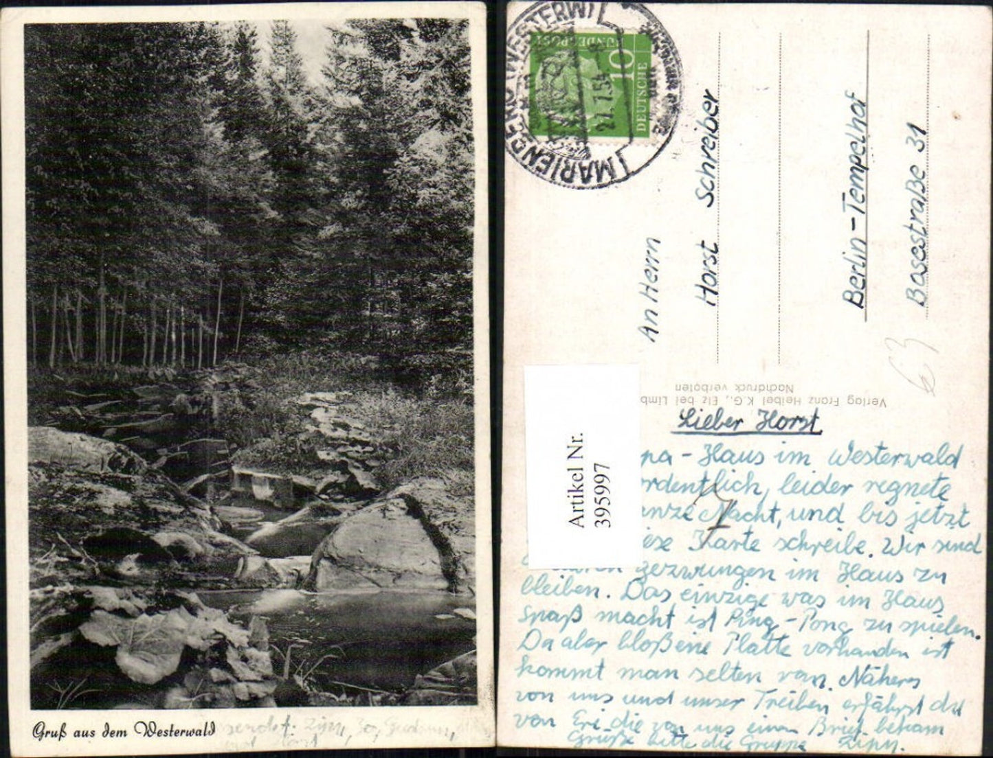 395997,Gruß aus dem Westerwald b. Hachenburg Partie Wald