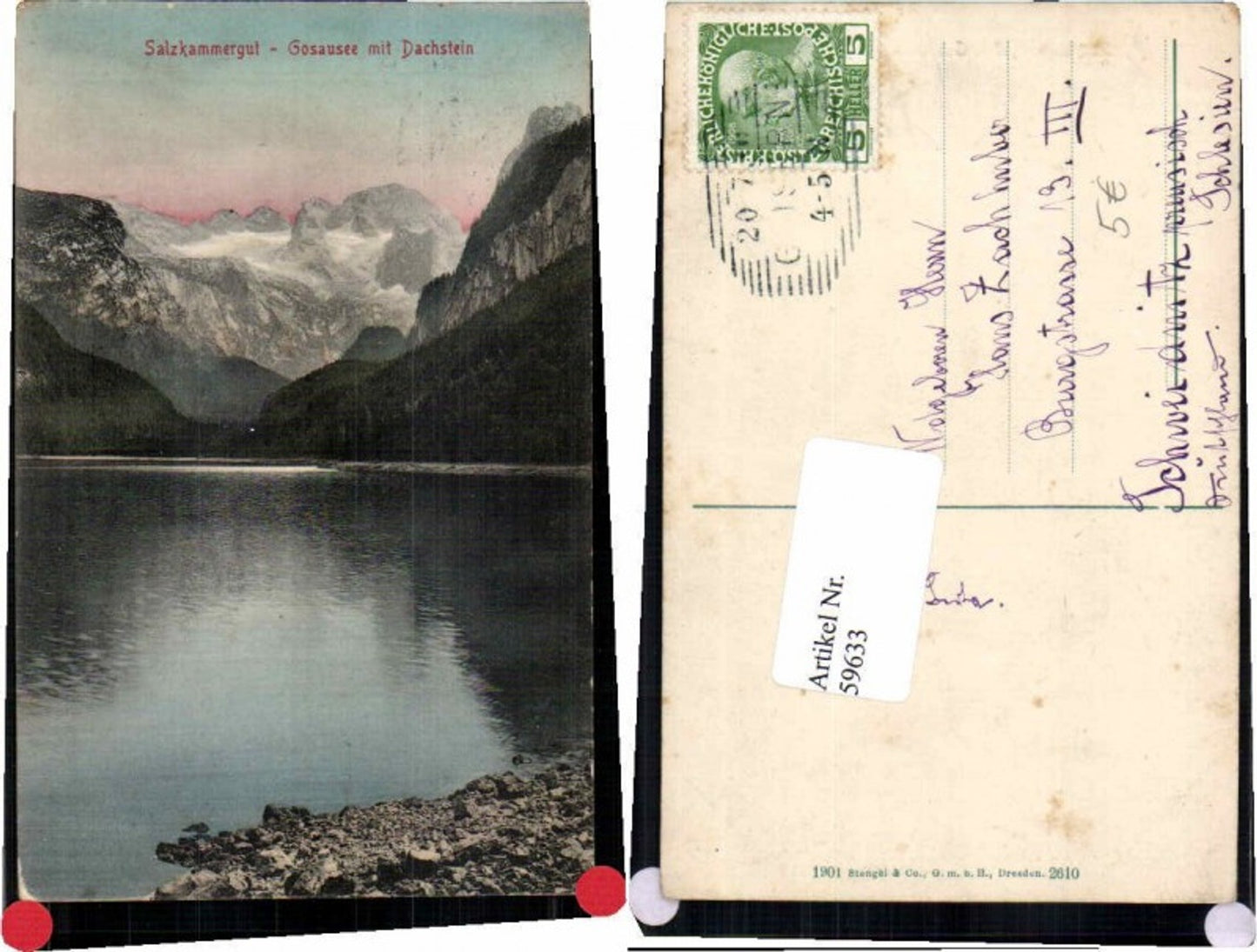 59633,Gosausee b. Gosau Dachstein 1901 Stengel Co