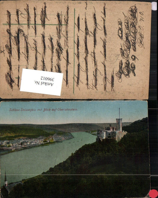396012,Koblenz Schloss Stolzenfels m. Blick auf Oberlahnstein