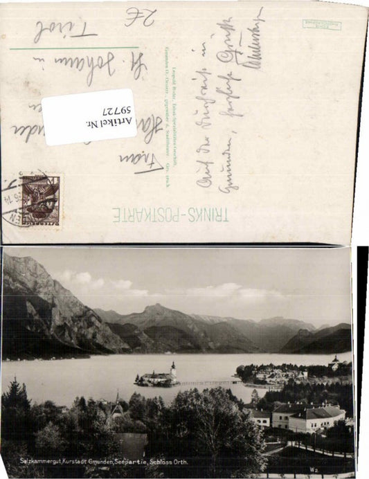 59727,Gmunden Seepartie Schloss Orth 1930