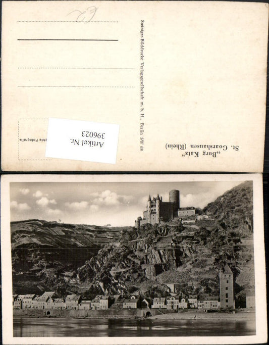396023,St. Goarshausen am Rhein Teilansicht m. Burg Katz