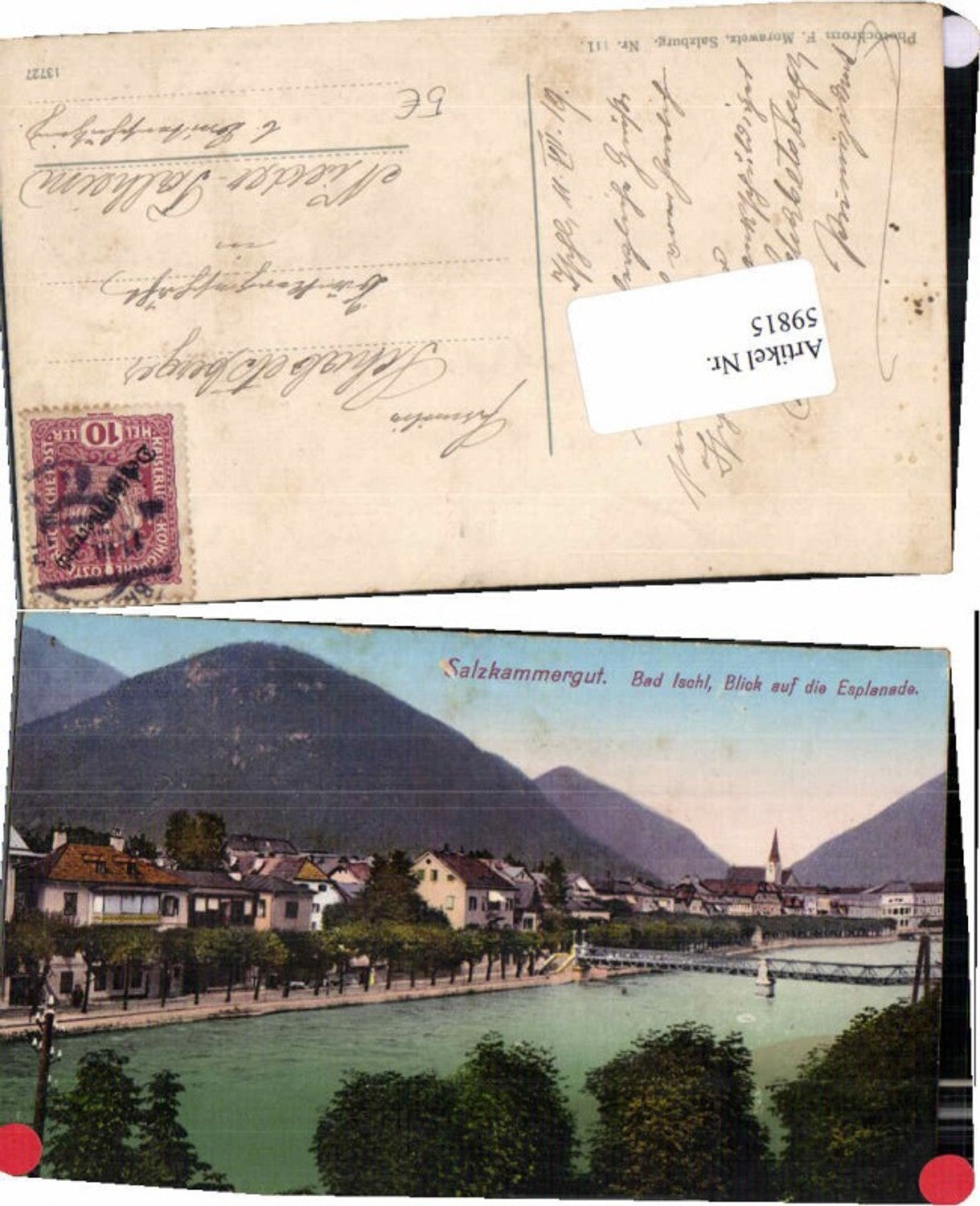 59815,Bad Ischl Esplanade Häuserdetails 1919