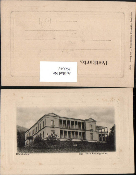 396047,Edenkoben Königliche Villa Ludwigshöhe Präge Passepartout