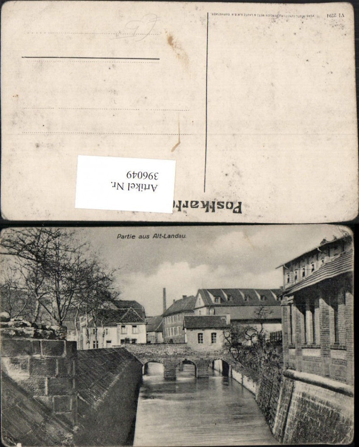 396049,Alt-Landau Partie Kanal Brücke