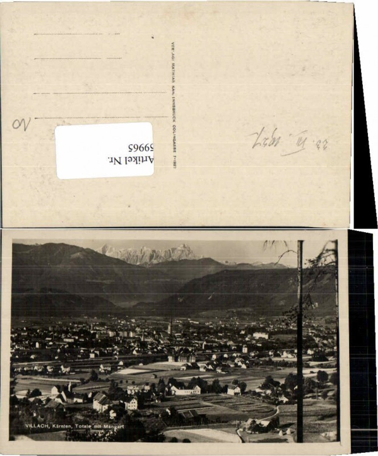 59965, Villach Total town edge suburb 1927