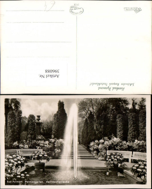 396088,Bad Pyrmont Palmengarten Verlobungslaube Fontäne