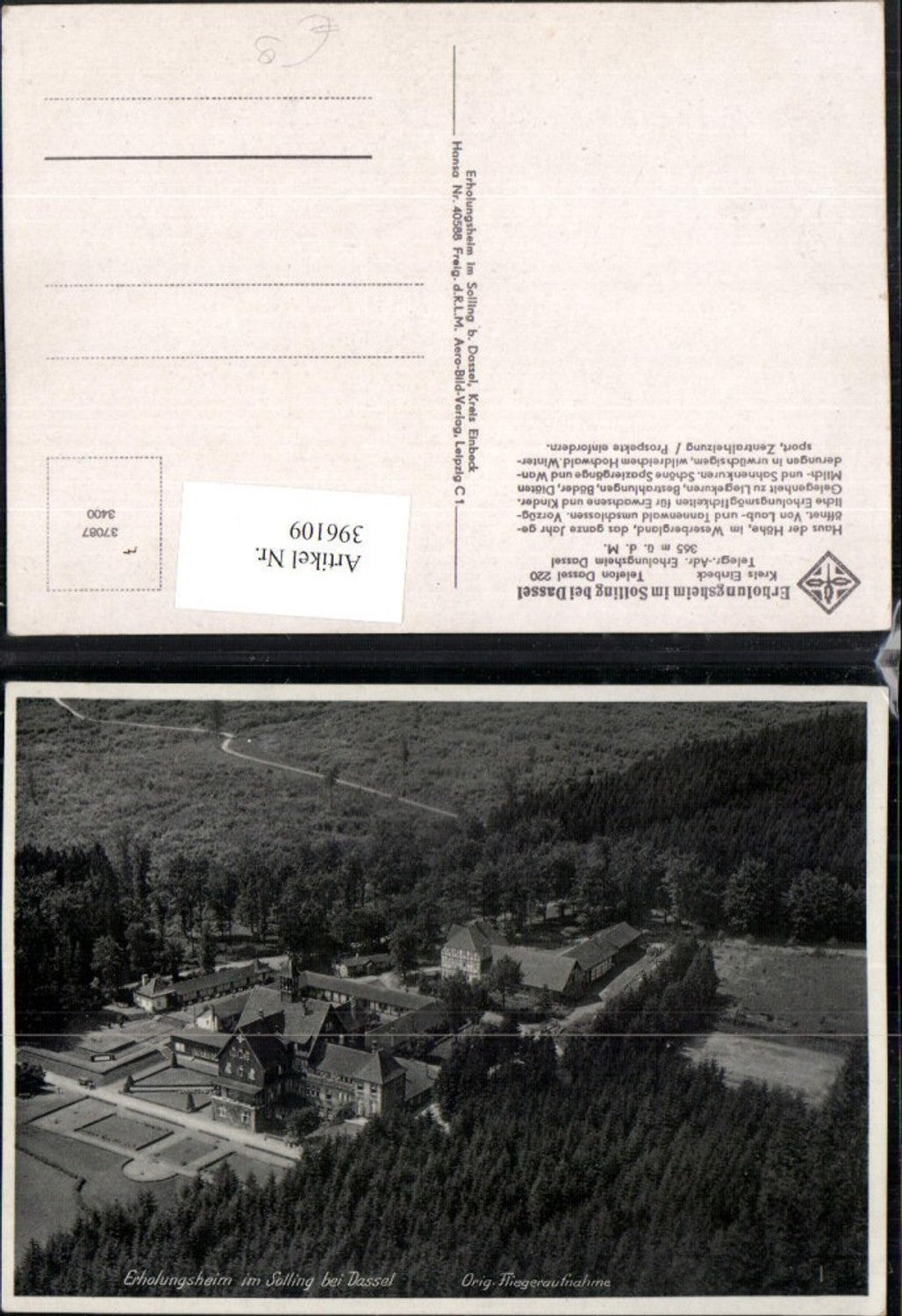 396109,Erholungsheim im Solling b. Dassel Fliegeraufnahme