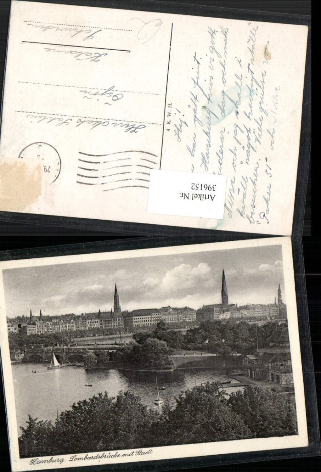 396152,Hamburg Teilansicht m. Lombardsbrücke Brücke
