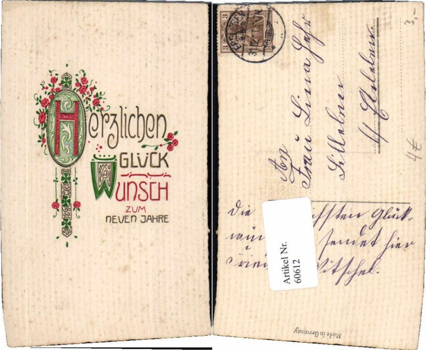 60612,Neujahr Art Deco Jugendstil Schrift