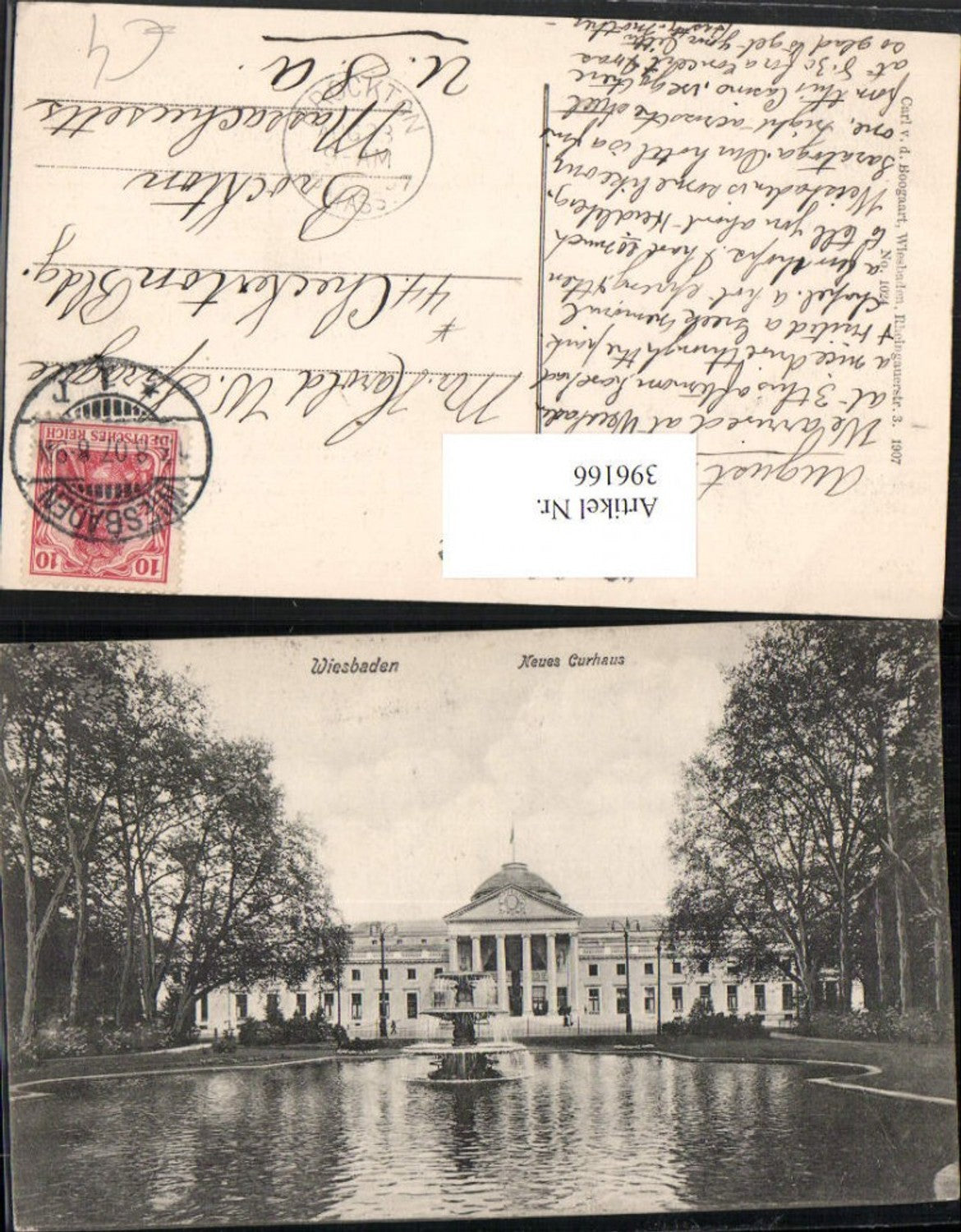 396166,Wiesbaden Kurhaus Wasserbecken Brunnen