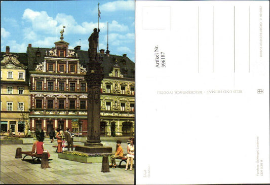 396187,Erfurt Gildehaus Säule Statue pub VEB