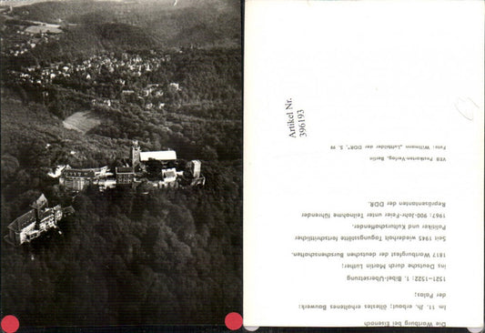 396193, Eisenach Wartburg Castle aerial view
