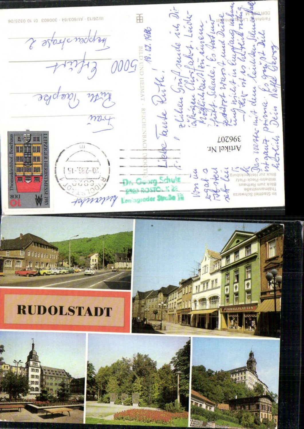396207, Rudolstadt Town Hall Heidecksburg Wilhelm-Pieck-Platz Multi-image map pub VEB