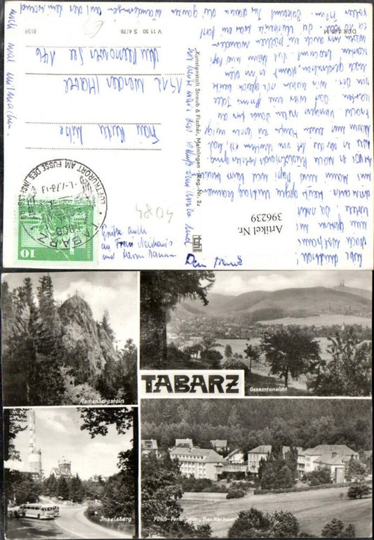 396239,Tabarz Totale Inselsberg Ferienheim Felsen Mehrbildkarte