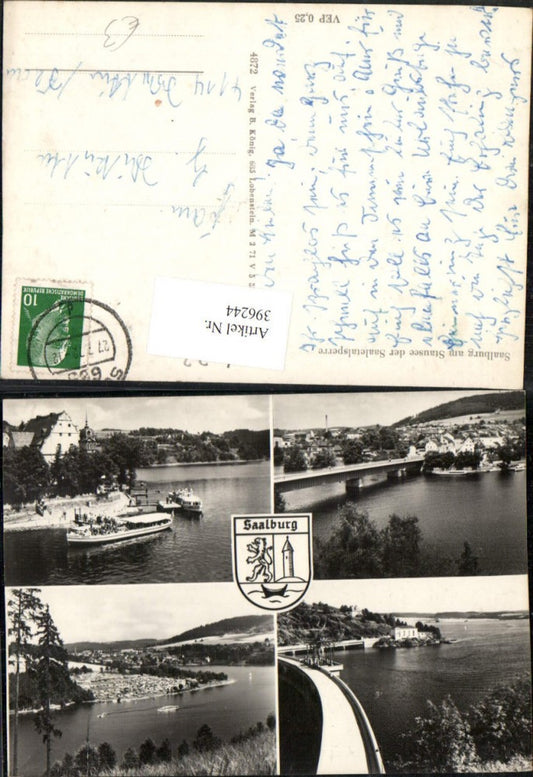 396244,Saalburg-Ebersdorf Totale Brücke Talsperre Damm Mehrbildkarte
